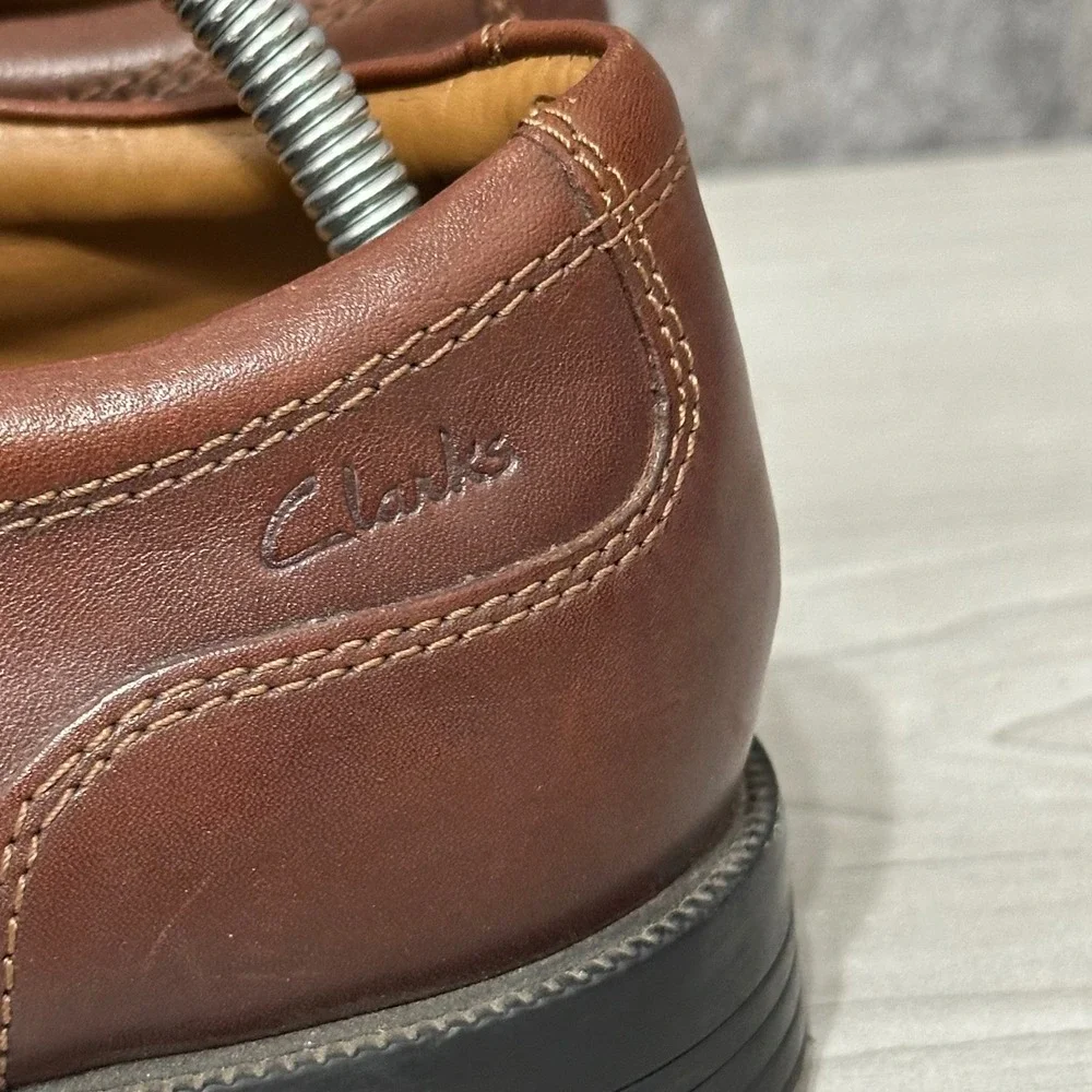 Clarks Tilden Walk Oxford Brown Leather Lace Up Mens Dress Shoes 9.5‎